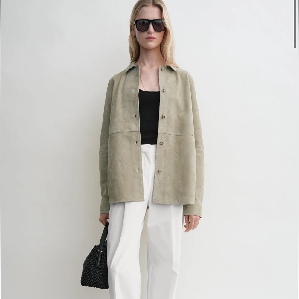 TOTEME inspired Scandinavian suede soft shirt small